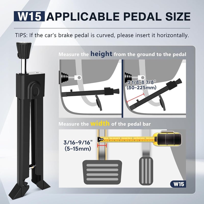 Kernel Brake Pedal Lock, Car Anti Theft Device, Heavy-Duty Car Theft Prevention Device, Universal Car Clutch Pedal Lock for Car Truck SUV Van Security with 3 Keys(W15) - Image 2